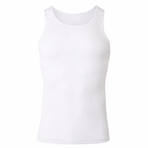 Canotta da <span class=keywords><strong>Uomo</strong></span> Senza Maniche in Cotone a Costine, Alta Elasticità, Morbida e Traspirante, Personalizzabile, per Uso Quotidiano e Palestra - Product Image 1