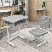 Chaise de bureau moderne à siège unique pour les étudiants du primaire et du secondaire Tables et chaises d'étude en métal en plastique connectées