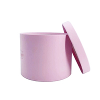 Boîte Cadeau Ronde en Carton Rigide avec Couvercle, Emballage de Luxe Rose Personnalisé avec Logo, Tube Cylindrique pour Fleurs