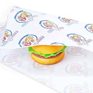 ZJPACK Wholesale Customized Printed Logo Food Safe Grade <b>Burger</b> <b>Paper</b> Greaseproof <b>Wrapping</b> Wax Coated Packaging <b>Paper</b> - Product Image 1