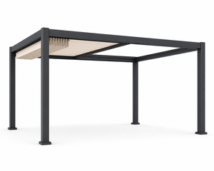 Pergola extérieure électrique en aluminium avec stores rétractables, abri solaire et gazebo imperméable pour les rassemblements dans la cour - Product Image 1