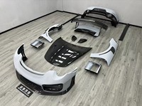 Kit carrosserie Homies Carrera Techart Style en fibre de carbone, comprenant lèvre avant, jupes latérales, diffuseur arrière et spoiler arrière pour Porsche 911 992