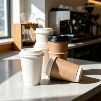 Gobelets isothermes à double paroi pour café latte, cappuccino, boissons chaudes, gobelets en papier jetables, logo personnalisé