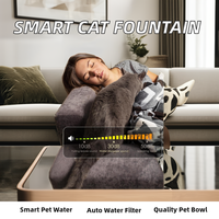 Fontaine à eau intelligente pour animaux de compagnie de haute qualité, 3 L, en plastique, avec filtre à circulation automatique, écran LCD et réglage de l'heure pour chats