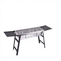 Barbecue portable pliable en acier inoxydable de type tiroir pour camping, idéal pour les rassemblements familiaux et les pique-niques