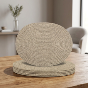 Sets de table ovales en jute tissé sur mesure pour la maison, les banquets et la cuisine - Product Image 1