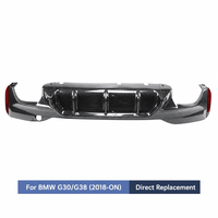 Diffuseur de pare-chocs arrière pour BMW Série 5 G30 G38 2017+ - Style M5 - Aspect carbone noir brillant - Lame de séparation