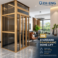 Ascensore Domestico da 320kg 400kg, Velocità 0,4 m/s, per Villa Residenziale con Porta ad Apertura Centrale Automatica