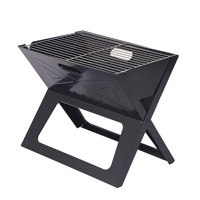 Barbecue portable multifonctionnel pliable pour camping en plein air, réchaud à charbon de bois pour brochettes, idéal pour plusieurs personnes