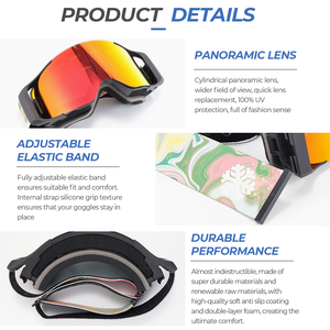 Lunettes de Course Anti-UV Personnalisées pour VTT, Motocross et Dirt Bike, avec Verre Coupe-Vent et Anti-Poussière - Product Image 4