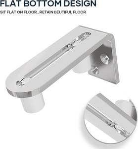 Puerta <span class=keywords><strong>corredera</strong></span> ajustable para Granero, guía de suelo inferior, cromo cepillado, rodamientos de bolas de montaje en pared, accesorios de ventana de puerta plana al ras - Product Image 3