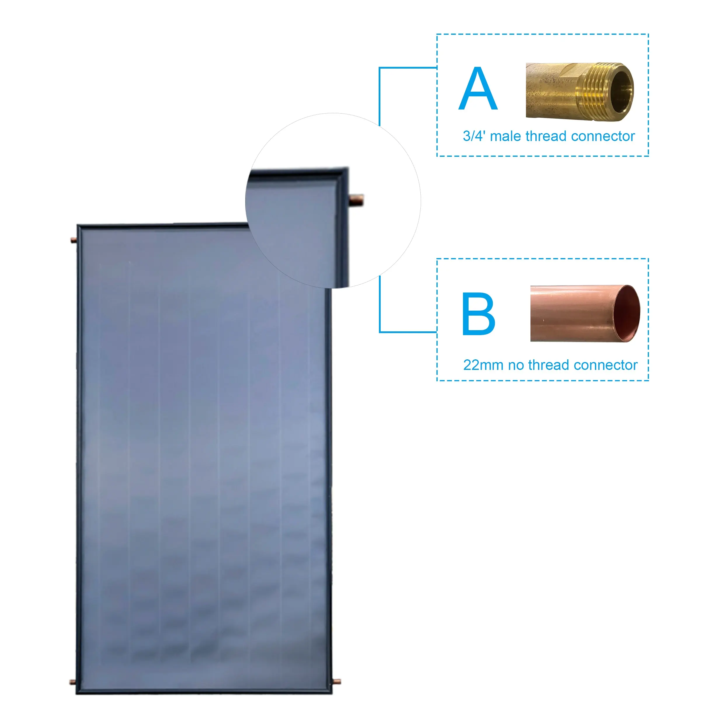 High efficiency flat plate solar collector flat plate solar water heater