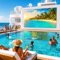 Pantalla LED P4.44 Totalmente Impermeable IP66, Mantenimiento Frontal y Trasero, Alto Brillo, Pantalla Impermeable para Piscinas, Cartel Digital