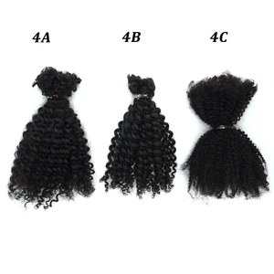 KAMA Braziliaans Haar Bulk 14 Inch Afro Kinky Curly Bulk Echt Haar voor Vlechten/Micro Locs en Twists - Product Image 3