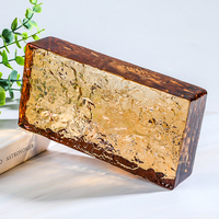 Briques de verre solides de couleur personnalisée avec texture de cristal de glace 200x100x50mm pour la décoration murale intérieure des salles de bain et des restaurants
