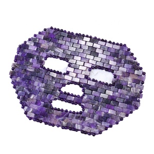 Kustom Ukuran Besar Alami Pendingin Massager Kristal Giok Ungu Ametis Penyembuhan Wajah Masker Mata Alami Masker Wajah Amethyst Masker - Product Image 1