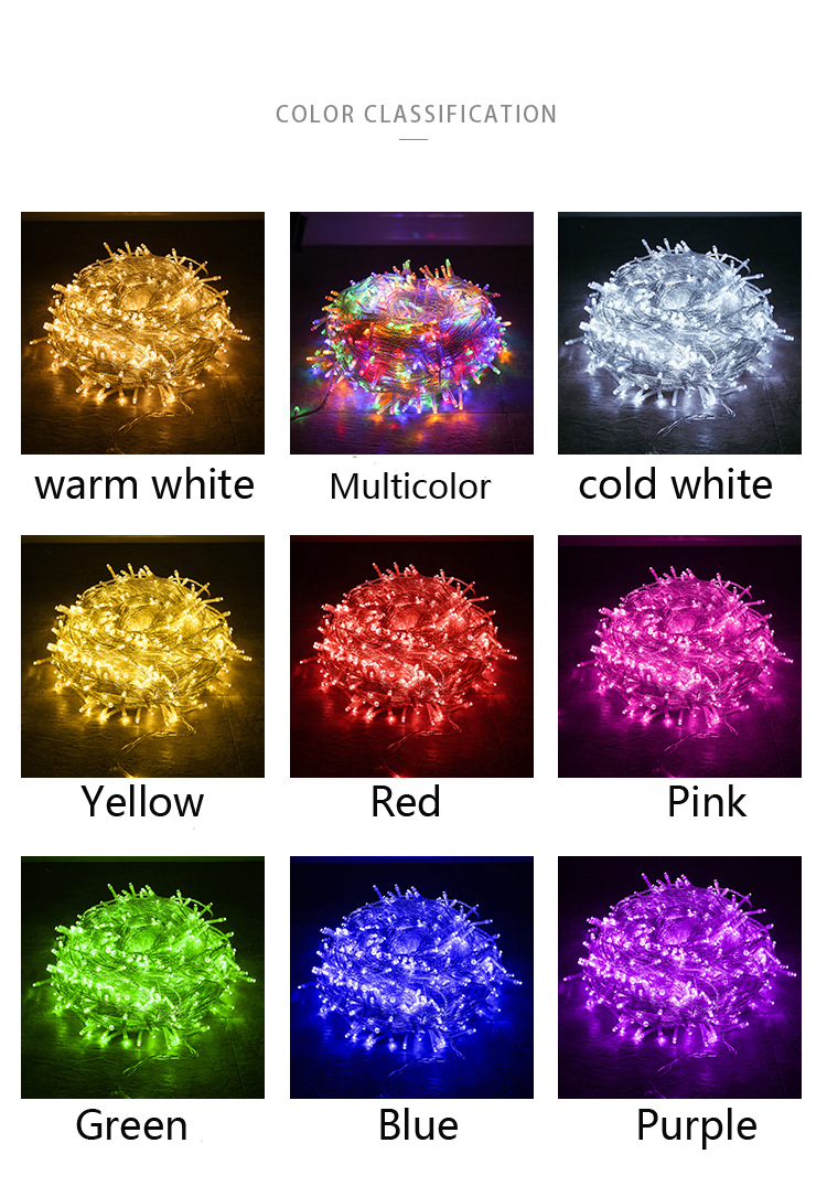 Christmas Decoration lights 10M 100 LED string Light110V/220V Wedding garland outdoor curtain rope lamps Christmas light