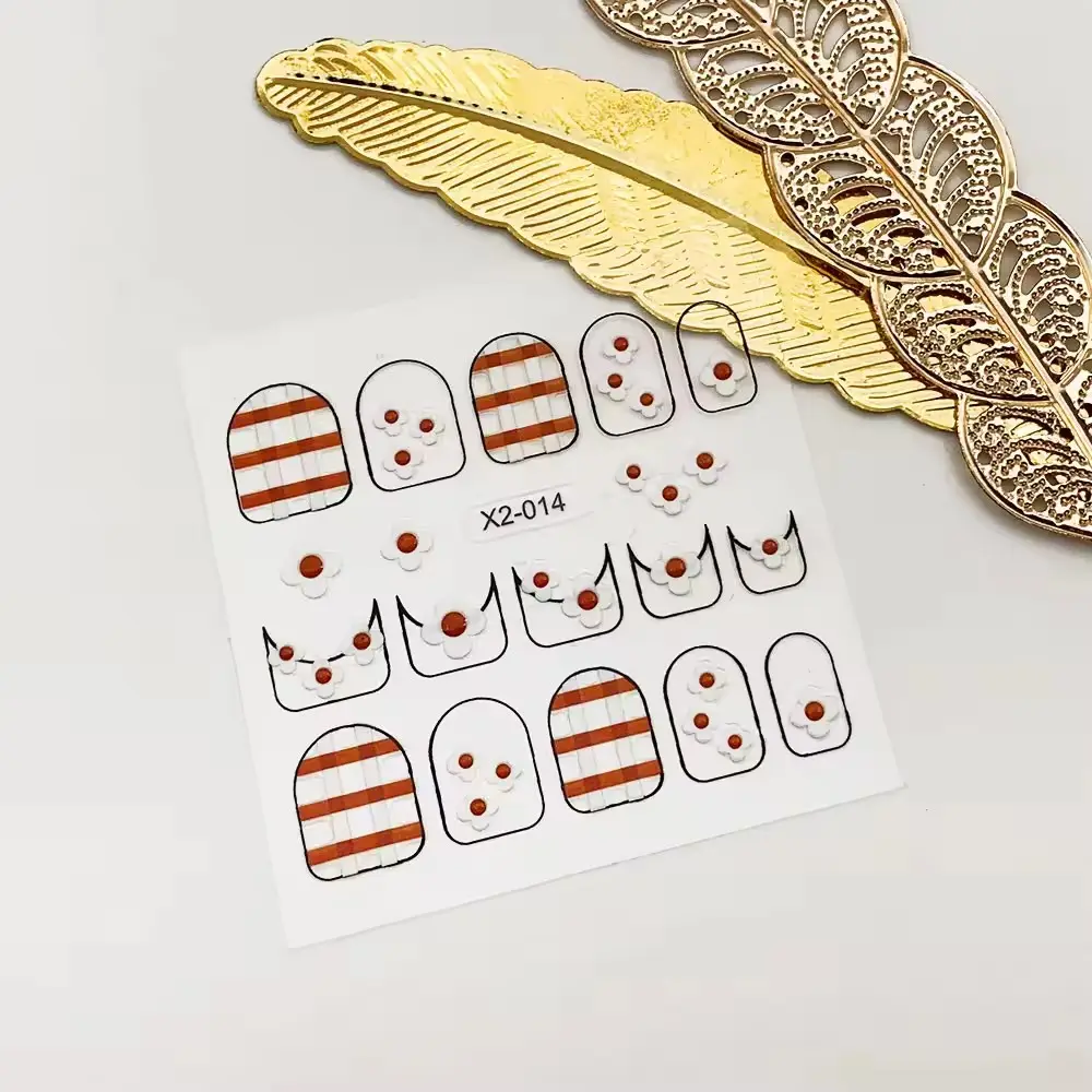 Factory Price High Quality Professional Nail Stickers 5D Christmas Patterns Nail Art Decals