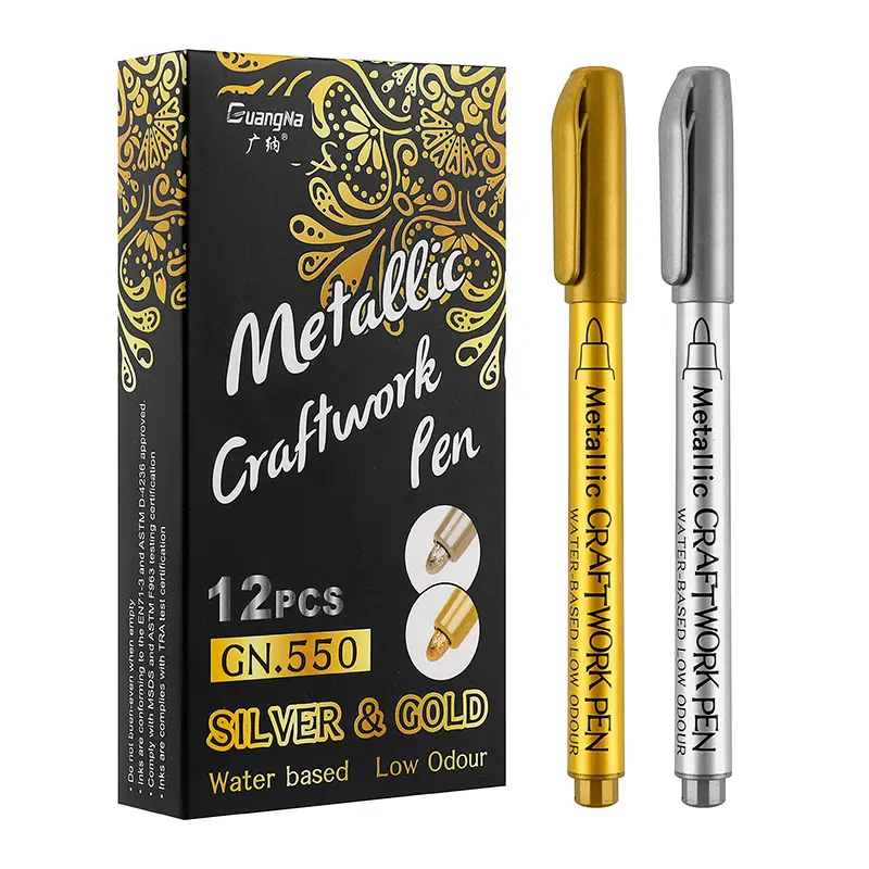 Silber Gold Metallic Markierung stifte Wasserdichter Farb markierung stift Zum Malen von Stiften Student Supplies Craft work Art