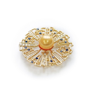[Salon international de bijoux de Hong Kong] Broche tendance Urban Radiance avec accent de perle dorée pour un style sophistiqué au quotidien - Product Image 2