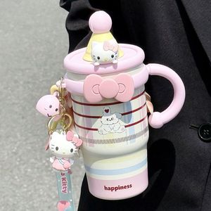 Borraccia Termica Portatile da 600ml in Acciaio Inossidabile 316L per Ragazze, con Cannuccia e Doppio Uso, Grande Capacità, per Mantenere il Freddo - Product Image 1