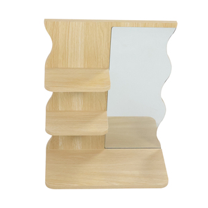 Étagère <span class=keywords><strong>murale</strong></span> Support de suspension multicouche Support de rangement mural Planche de bois avec support de couche Étagère <span class=keywords><strong>murale</strong></span> avec miroir en <span class=keywords><strong>verre</strong></span> - Product Image 1