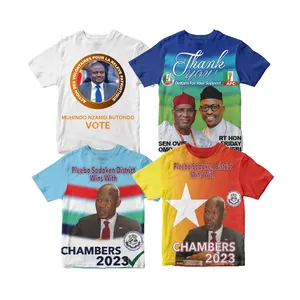 מהיר משלוח זול custom כל עיצוב לוגו בחירות חולצה קמפיין Tshirt כותנה פוליאסטר מערכת בחירות קידום מכירות פריטים