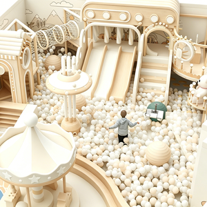 Aoleao Custom Cream Forest Indoor Playground Ball <b>Pool</b> <b>Slide</b> Carousel Climbing for Kids Soft Play CE TUV Certified - Product Image 1