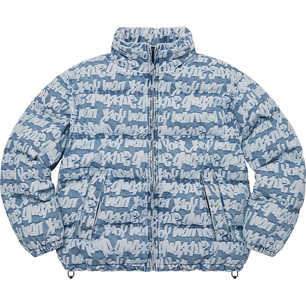 Puff Padded Coat OEM Logo Oversized Jacquard Men's Winter Puffer