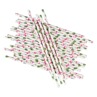 Pailles décoratives fantaisie en forme de fleurs, longues pailles parapluie pour cocktails, pailles en plastique pour fêtes tropicales estivales à la plage avec décorations