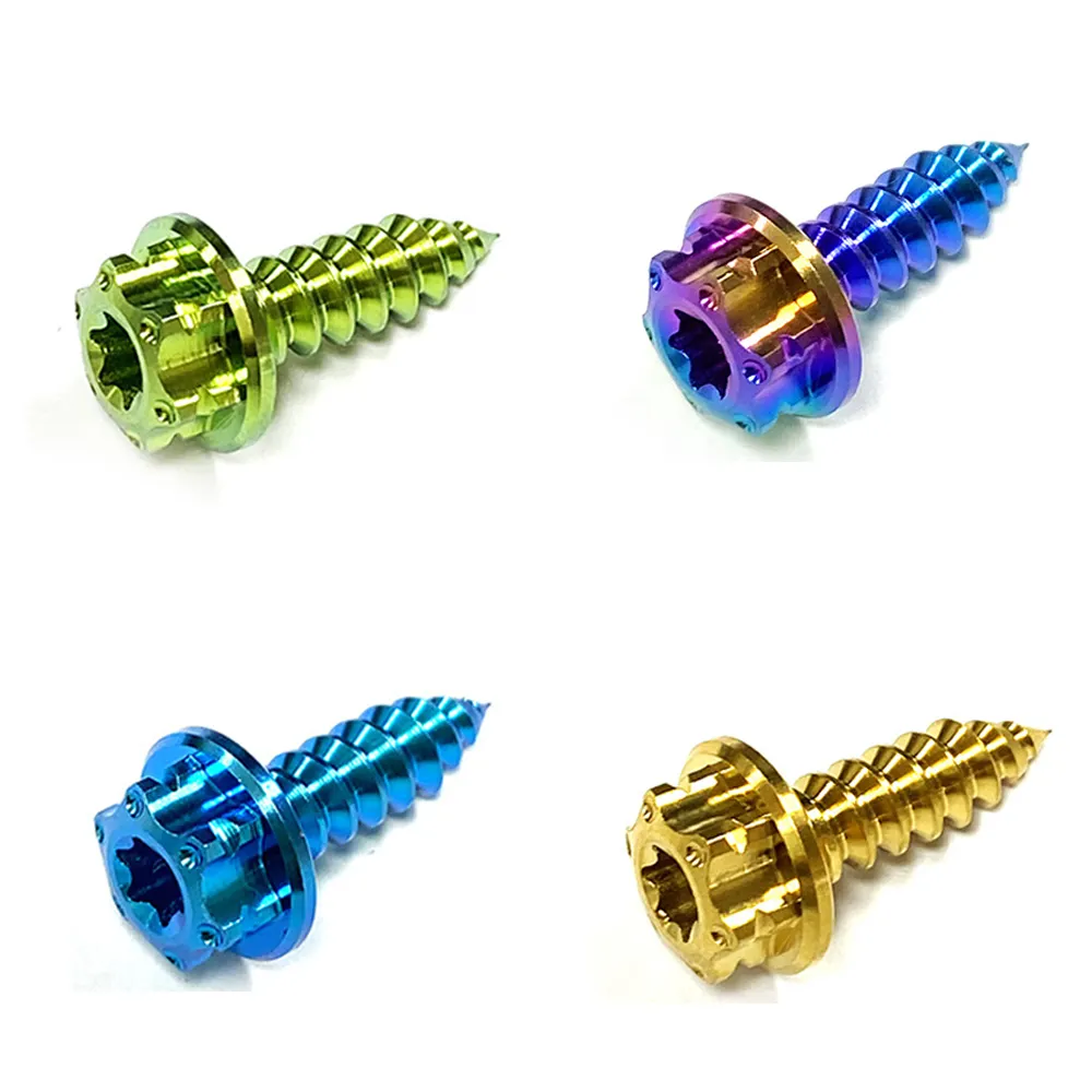 Torx Security Titanium D Shape Key Ring With Screw Shackle Motorcycles 0-80 Rainbow Anodized Color Kit Wing Titanium Screw Bolt