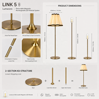 Lampe de table sans fil DC E14, module LED rechargeable magnétique, design simple, abat-jour cylindrique en tissu, tige KD pour projets hôteliers
