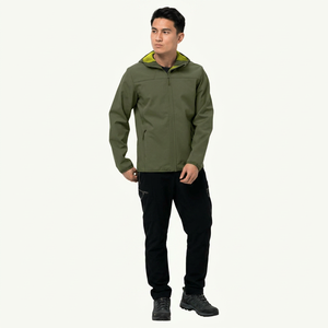 Custom Embroidery Logo Men Softshell Jacket in Wholesale Prices Hooded Style <b>Plain</b> Dyed Men Softshell Jacket - Product Image 1
