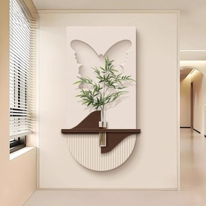 Fondo de <span class=keywords><strong>TV</strong></span> de mariposa de estilo francés, decoración de pared, lámpara de pared de madera moderna para comedor de gama alta, pared verde antigua Feng Shui - Product Image 4