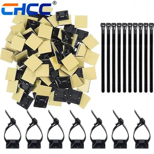 PE polastics cáp điện Clip dính 30*30 màu đen trắng Cáp Tie gắn kết Nylon 66 1000PCS CHCC-30 tự do Mẫu 100pcs chcc