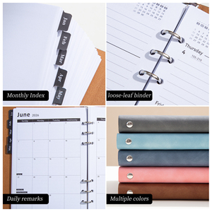 Factory Wholesale 2026 Weekly &amp; Monthly Planner Custom Logo PU Soft Leather Cover Loose Leaf Agenda Notebook 3472 - Product Image 3