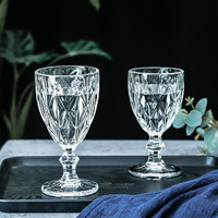 Gobelets en diamant en gros, verres à vin de couleur rose/bleue, coupes à champagne de luxe pour mariage et fête