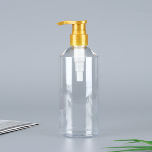 ขวดพลาสติกใสทรงกลมขนาด 500 มล. 16.9 ออนซ์ พร้อมหัวปั๊มสำหรับแชมพู ครีมอาบน้ำ บรรจุภัณฑ์แบบกำหนดเอง ขายส่ง - Product Image 3