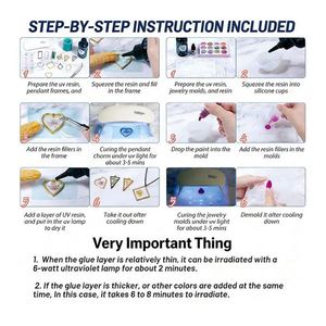 DIY Pendant Resin Kit Jewelry Hard Crystal Clear UV Resin LED <b>Lamp</b> Silicone Molds <b>Glitter</b> Foil Flowers Model Keychain Set - Product Image 3
