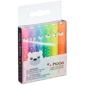 NOVISON Mini Marqueurs Surligneurs 6 Couleurs Pastel Kawaii Personnalisés pour Enfants, École et Bureau, Pointe Oblique - Product Image 1