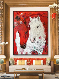 Nuovo Quadro Decorativo Cinese 2026 con <span class=keywords><strong>Cavallo</strong></span>, Dipinto Artistico da Ingresso, Cornice in Legno e Lega <span class=keywords><strong>di</strong></span> Alluminio, Finitura Opaca - Product Image 1
