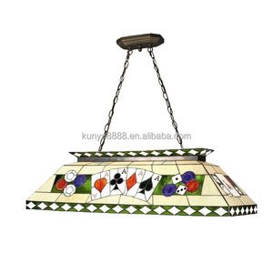 Lámpara Colgante LED Rectangular Estilo Tiffany de 48'' para Mesa de Billar, 6 Luces, Control Táctil, 110V-240V, Vidrio Teñido, 2 Años de Garantía - Product Image 3