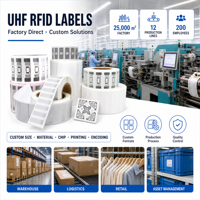 Étiquette RFID UHF passive en rouleau, puce M830, 73*20mm, 860-960MHz, ISO 18000 6C, inscriptible, longue portée, sortie d'usine