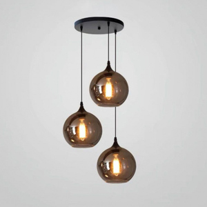 Luce all'ingrosso del pendente della sfera di vetro del ristorante della cucina singola lampada a sospensione nera lampadario in vetro del ristorante cromato - Product Image 3
