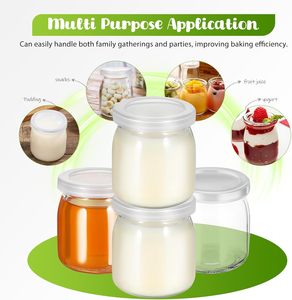 JAHNEX JHGJ107 200ml Botol Penyimpanan Kaca Food-Grade untuk Puding Sarang Burung, Yogurt, Jelly, dengan Tutup Aluminium dan Sablon Sutra - Product Image 5