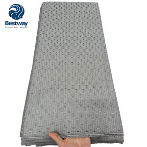 Tissu en dentelle polie Bestway 100% coton pour hommes, fête, mariage africain, dentelle blanche polie - Product Image 4