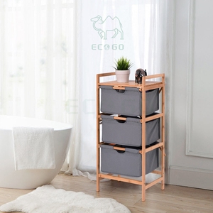 Free <b>Standing</b> 3 Tier Bathroom Bamboo <b>Laundry</b> Hamper - Product Image 3