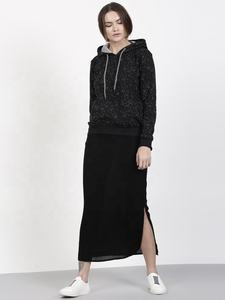 Sweat-shirt décontracté à capuche pour femme, nouveau style, noir, imprimé, avec fermeture éclair, saison d'hiver - Product Image 5