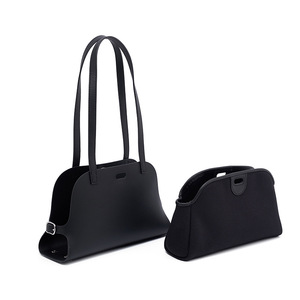 Luxury Designer Genuine Leather Women's Handbag High-End European-American Retro Bowling <b>Tote</b> Business Splicing Shoulder <b>Bag</b> - Product Image 4