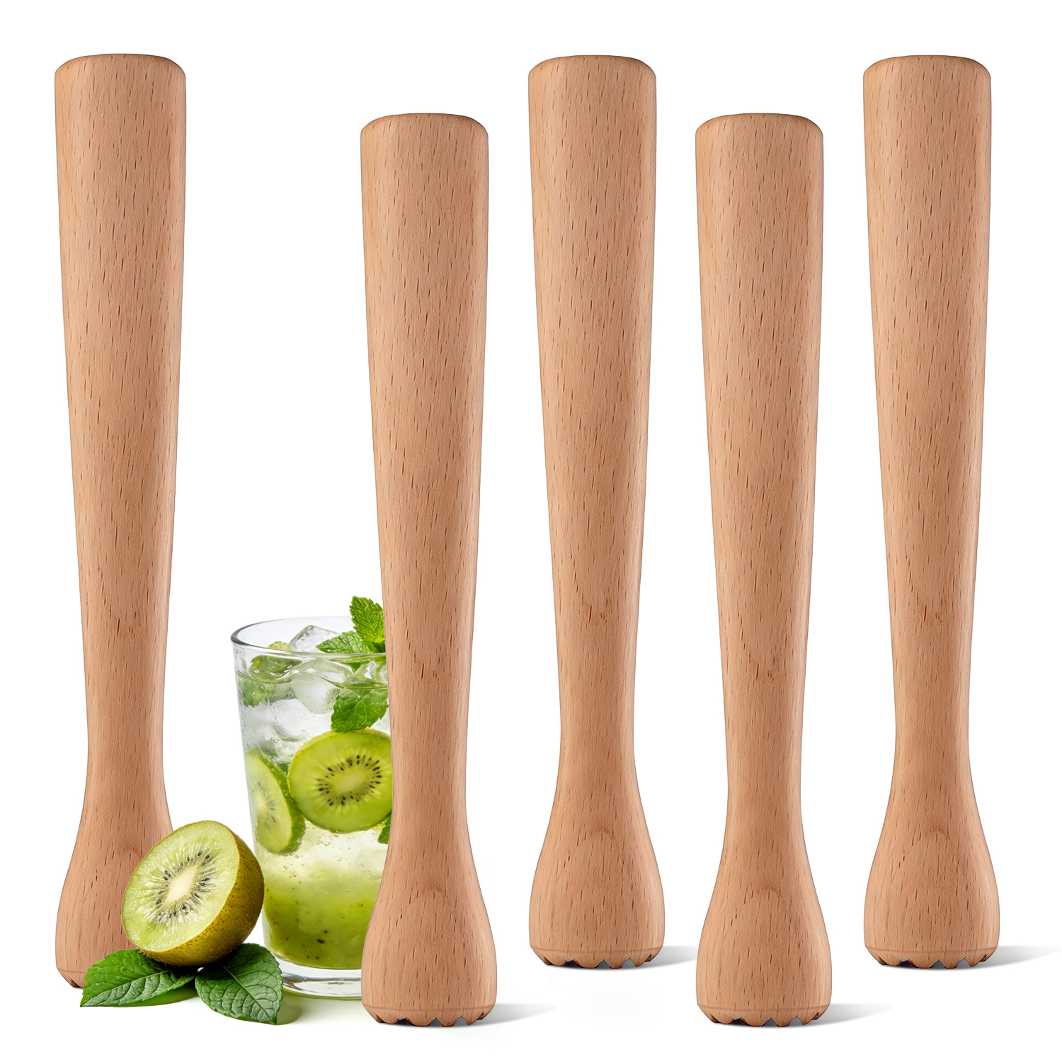 2026 New Luxury Wooden Cocktail Muddler Durable Ice Crusher Handy Cocktail Tool 210mm Portable Eco-Friendly Kitchen Accessory